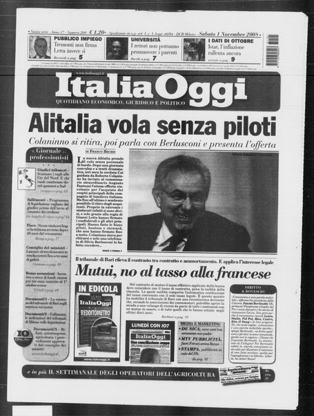 Italia oggi : quotidiano di economia finanza e politica